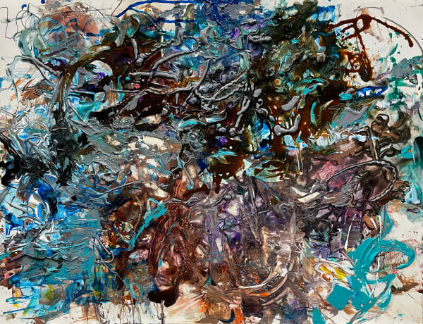 Moonbeams, 2023 acrylic and drawing media on yupo 20 x 26 in.