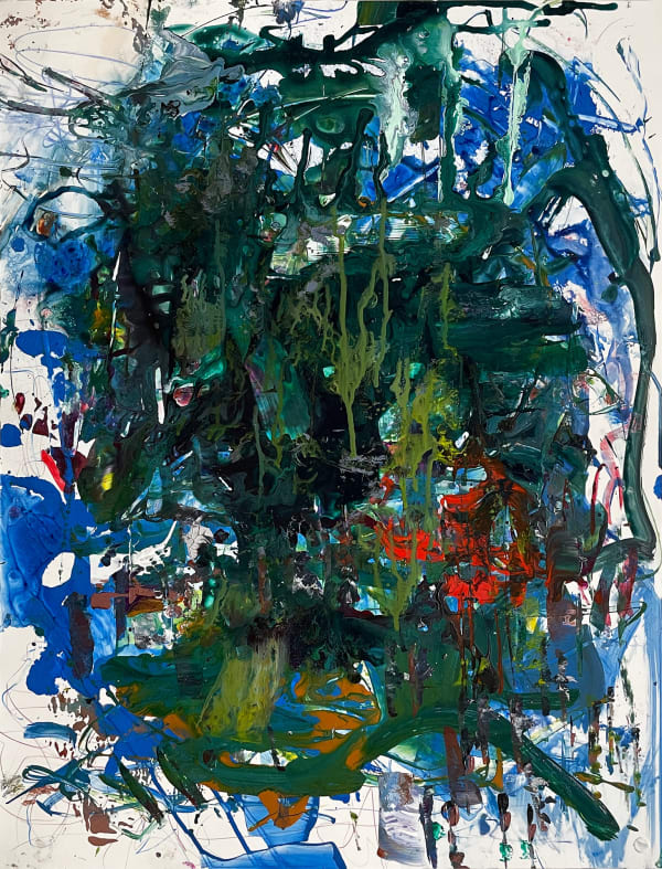 Looking Through, 2023 monotype, acrylic, drawing media on yupo 26 x 20 in.