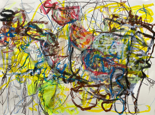 Bounce, 2023 drawing media on paper 24 x 18 in.