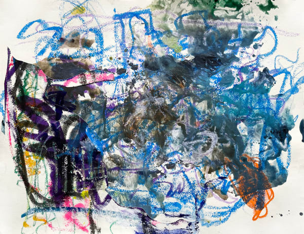 Momentum, 2022 acrylic, collage, drawing media on paper 11 x 14 in.