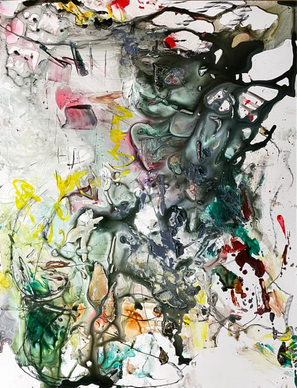 Dreamscape, 2023 monotype, acrylic, drawing media on yupo 26 x 20 in.