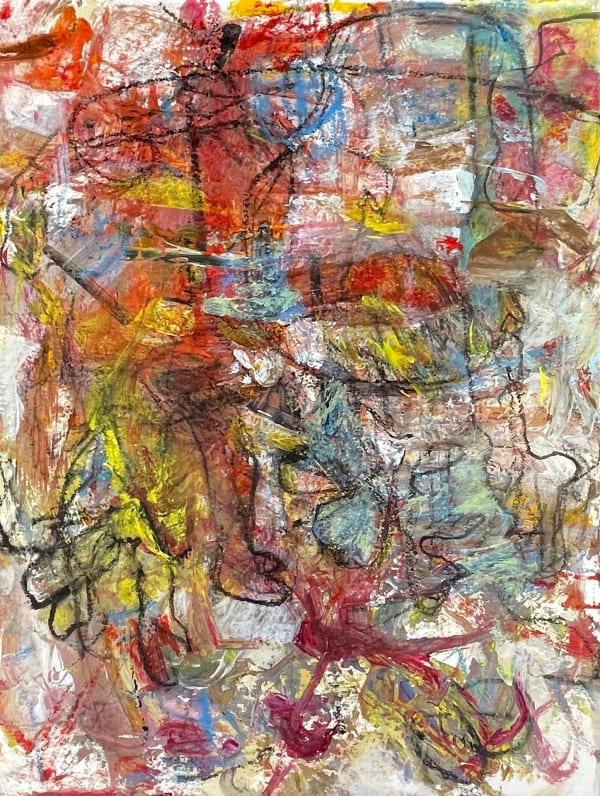 Liaisons, 2021 acrylic and drawing media on paper 12 x 9 in.