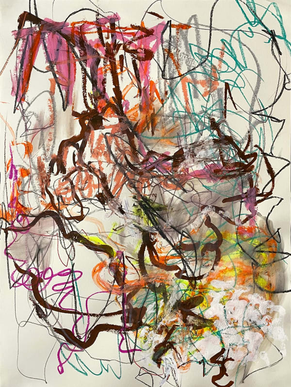 Floozy, 2023 drawing media on paper 24 x 18 in.