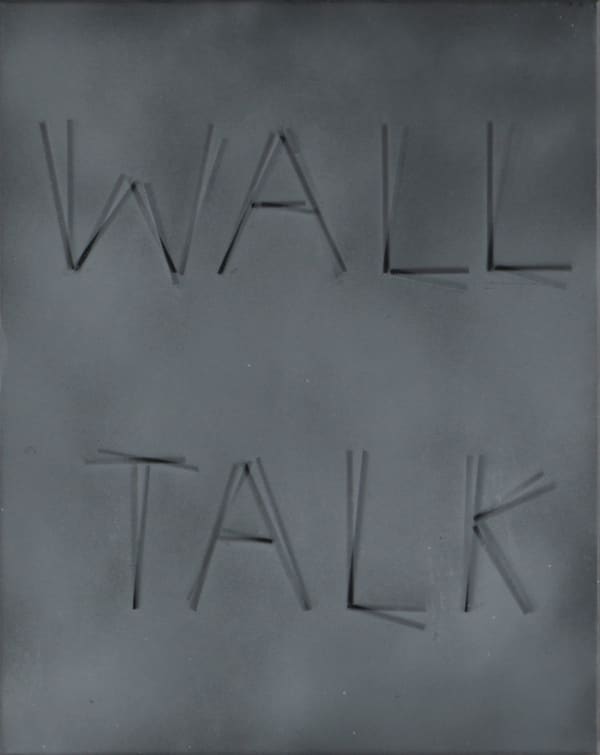 Scott Reeder Untitled (Wall Talk) grey, 2012 Acrylic and enamel on canvas 20 x 16 x 1 in 50.8 x 40.6 x 2.5 cm