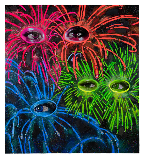 Devan Shimoyama, A Counterfeit Gift Wrapped in Fire, 2022