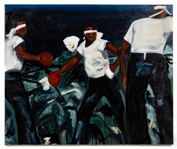 Nikko Washington Swing On 'Em, 2021 Oil on canvas 60 x 72 x 2 in 152.4 x 182.9 x 5.1 cm