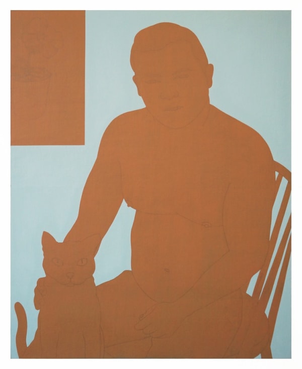 Jeffly Gabriela Molina Niño que Nace Barrigón, Ni que lo Fajen de Chiquito, 2017 Oil and graphite on linen 38” x 34”