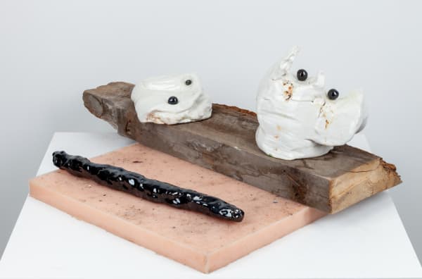 Manuel Mathieu White Gaze, 2021 Ceramic, wood, and silicone 33 x 24 x 13 1/2 in 83.8 x 61 x 34.3 cm