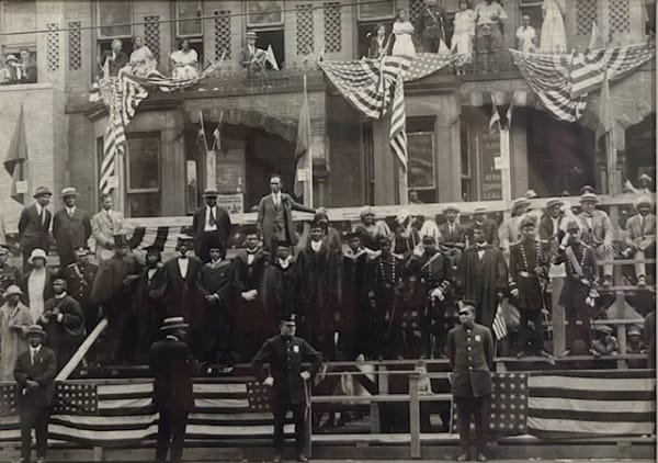 Unknown Marcus Garvey, Harlem Gelatin silver print Image: 5 x 6 15/16 in. (12.7 x 17.6 cm) Frame: 11 5/8 x 13 1/2 x 1 1/4 in. (29.53 x 34.29 x 3.18 cm)