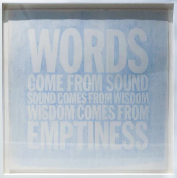 John Giorno WORDS COME FROM SOUND SOUND COMES FROM WISDOM WISDOM COMES FROM EMPTINESS , 2010 Faber, Castell Pencil (Ultramarine) 20 x 20 x 2 in 50.8 x 50.8 x 5.1 cm Framed