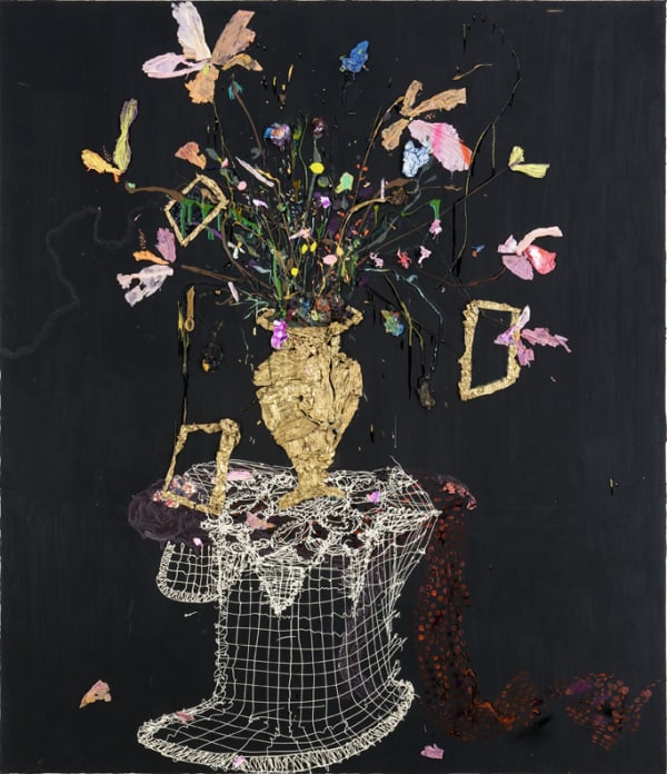 Angel Otero The Golden Vase, 2009 Silicone, spray paint and oil on canvas 72 x 84 x 2 in 182.9 x 213.4 x 5.1 cm