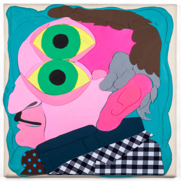 José Lerma b. 1971Untitled, 2017 Acrylic and pigmented silicone on polypropylene sheets adhered on canvas 40 x 40 x 3 in