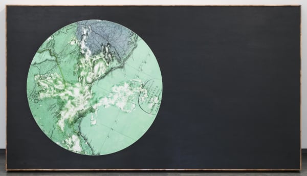 Glenn Kaino The Past Has Not Yet Happened (Egypt), 2017 Archival ink transfer on calcium sulfate with steel reinforcement, wood and India ink on canvas panel with copper frame 41 x 73 x 3 in 104.1 x 185.4 x 7.6 cm