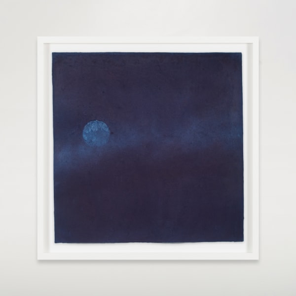 Miya Ando Shingetsu (New Moon) May 30 2022, 2022 Natural indigo, graphite, kozo paper 39 x 39 in 99 x 99 cm