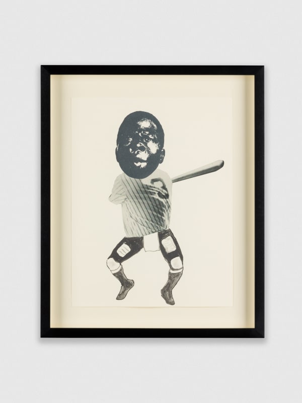 Nikko Washington Idol II, 2023 Liquid graphite and digital collage on paper 9 x 8 1/2 in. 22.9 x 21.6 cm