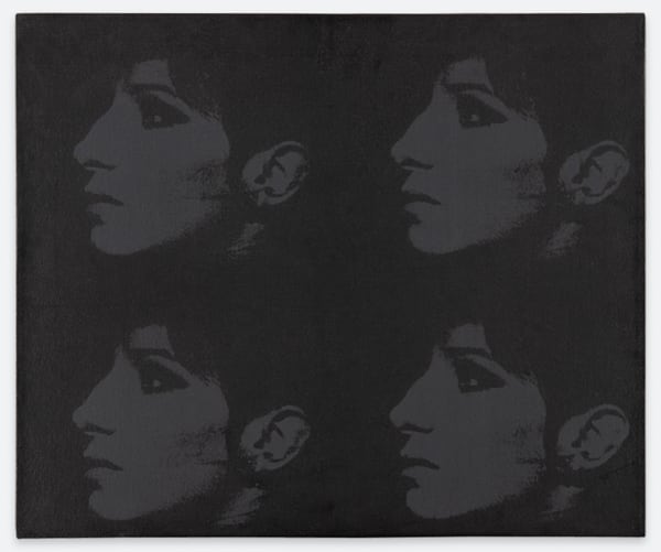 Deborah Kass b. 1952Four Black Barbras, 1992 Silkscreen and acrylic on canvas 20 x 24 in 50.8 x 61 cm