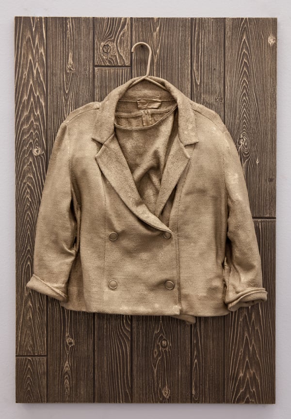 Mickalene Thomas Untitled (Jacket), 2014 Bronze (Currently on display at the Broad Museum, LA, thru Oct 2024, Art Career Retrospective) 35 1/2 x 24 1/4 x 5 in 90.2 x 61.6 x 12.7 cm Edition 1 of 3