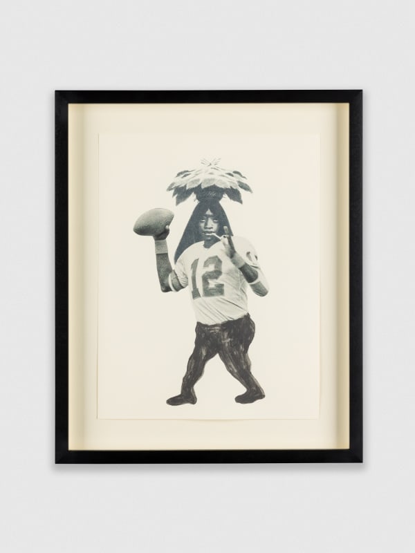 Nikko Washington Idol III, 2023 Liquid graphite and digital collage on paper 9 x 8 1/2 in. 22.9 x 21.6 cm