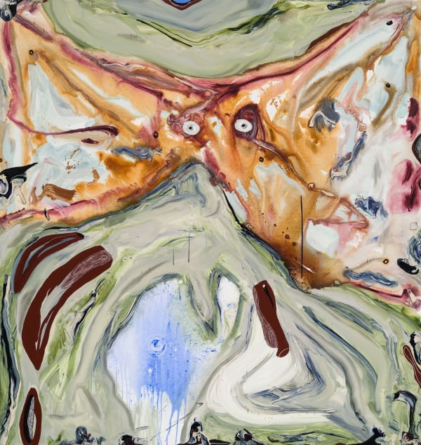 Manuel Mathieu b. 1986The Vision , 2022 Acrylic, chalk, charcoal, masking tape 68 x 72 in 172.7 x 182.9 cm