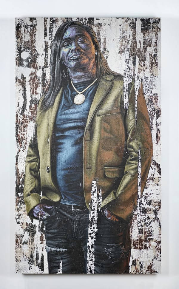 Alfred Conteh Shampoo, 2022 Acrylic and urethane plastic on canvas 84 x 48 in 213.4 x 121.9 cm