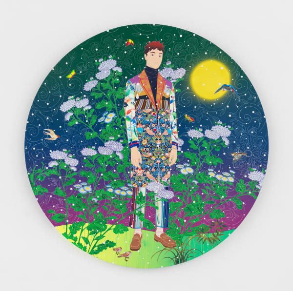 Tomokazu Matsuyama b. 1976Anytime At All Everything, 2022 Acrylic and mixed media on canvas 60 x 60 x 2 in 152.4 x 152.4 x 5.1 cm