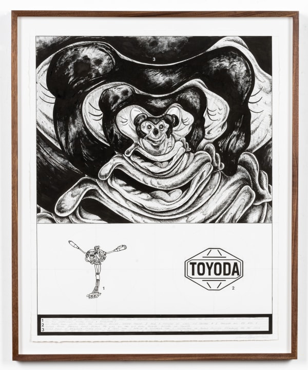 Jaime Muñoz b. 1987Diagram Drawing-04, 2022 Sumi ink on paper 28 x 23 x 2 in 71.1 x 58.4 x 5.1 cm