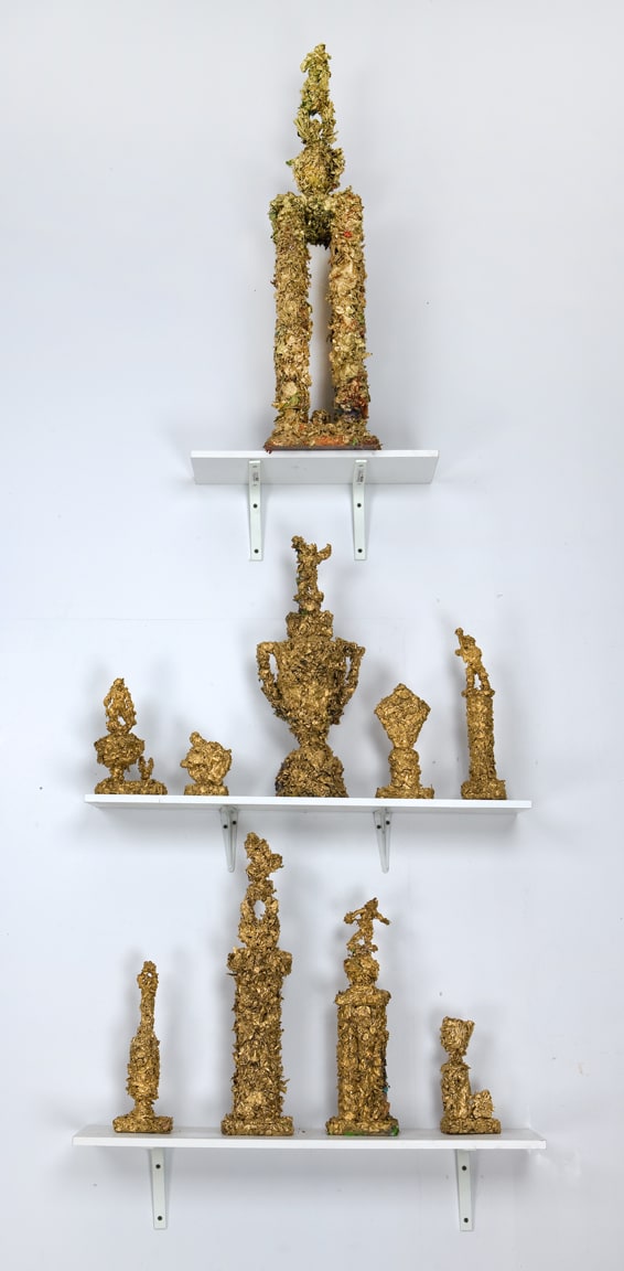 Angel Otero Winners, 2009 Oil on trophies 92 x 36 x 12 in 233.7 x 91.4 x 30.5 cm
