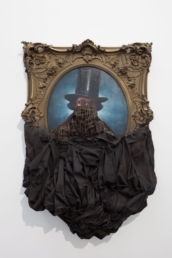 Titus Kaphar A Disturbing Silence Oil on canvas 48 x 12 1/2 x 52 in 121.9 x 31.8 x 132.1 cm
