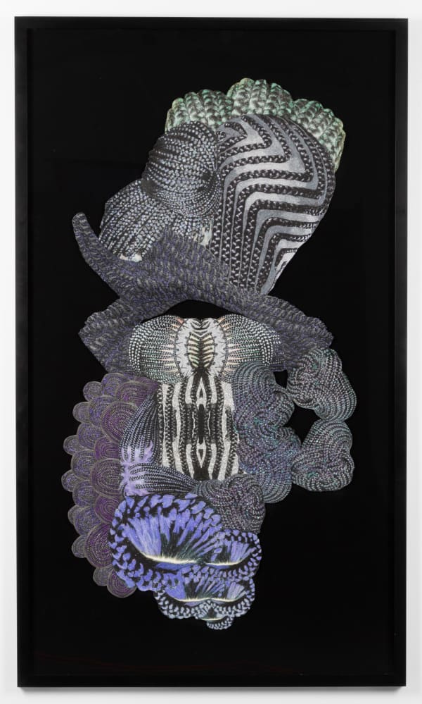 Alisa Sikelianos-Carter Africosmos of Moon and Sea #1, 2022 Unique archival print hand embellished with glitter 50 7/8 x 86 3/4 in 129.2 x 220.3 cm