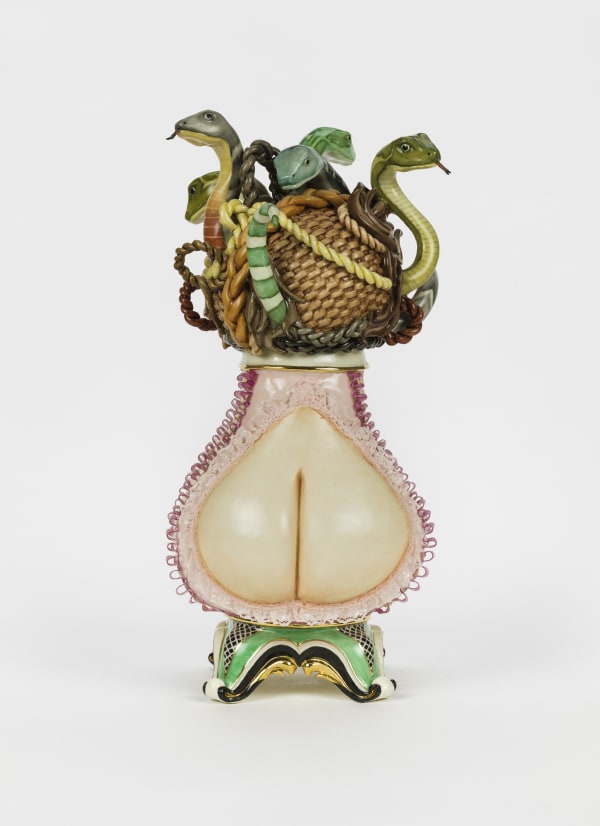 Jessica Stoller Untitled (weave), 2015 Porcelain, china paint, lustre 12 x 5 x 6 in 30.5 x 12.7 x 15.2 cm