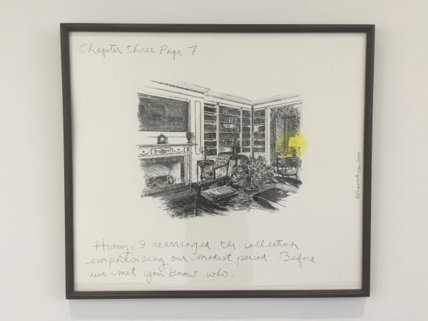 Allen Ruppersberg Chapter three Page 7: Honey, I rearranged the collection emphasizing our modest period. Before we met you know who., 2000 22 x 25 x 1 in 55.9 x 63.5 x 2.5 cm