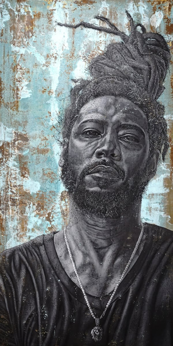 Alfred Conteh Teddy, 2018 Acrylic on canvas 73 x 37 1/2 in 185.4 x 95.3 cm