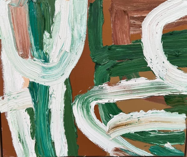 Phoebe Rolleston's acrylic on canvas painting 'Untitled (forest)' available to view in the stockroom at kellilundberg.art.