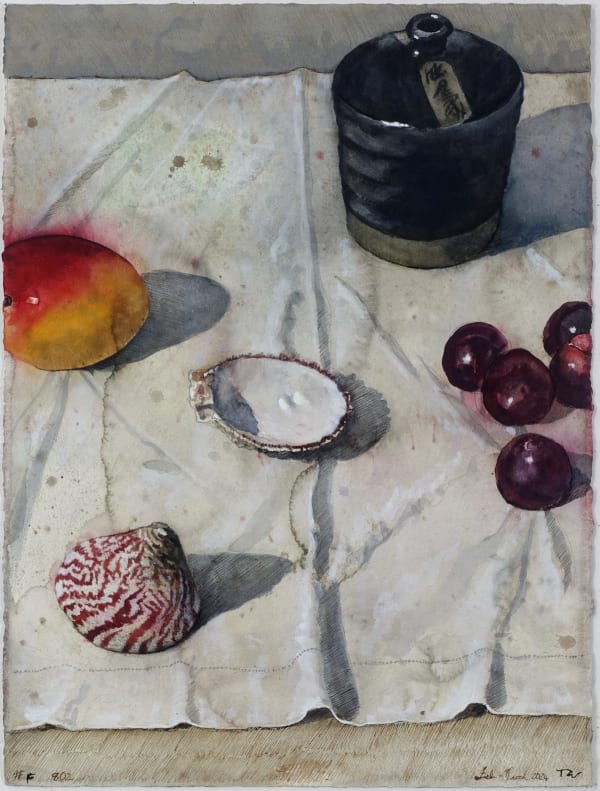 Thornton Walker, Scattered still life with mango, 2024