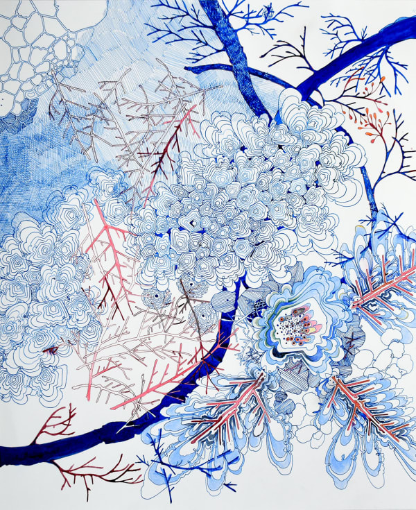Sarah Morejohn, Pink Twigs, Side Escape, 2021