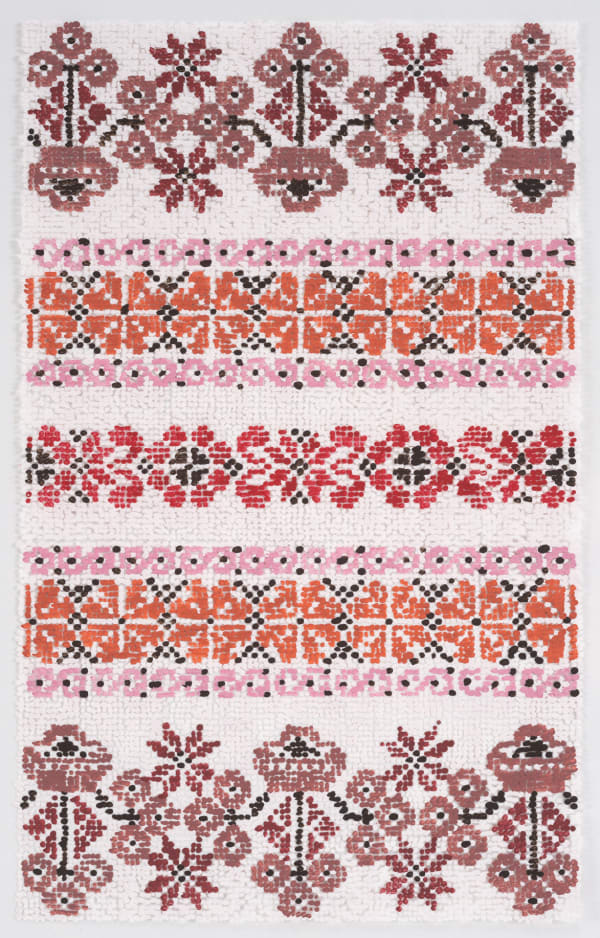 Kirstin Lamb After Floral Cross Stitch Pattern (Pinks), 2021 10 x 6 inches