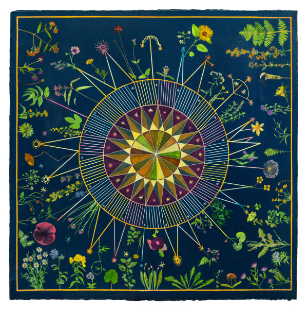 Julia Whitney Barnes Planting Utopia (Celestial Garden), 2022-'24 30 x 30 inches (unframed), 33 x 33 inches (framed)
