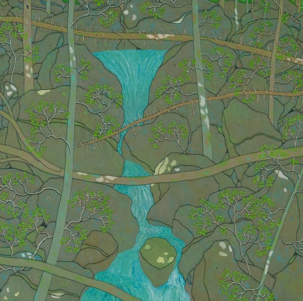 Gregory Hennen Rushing Draft, May, 2014 12 x 12 inches (unframed), 12.75 x 12.75 inches (framed)