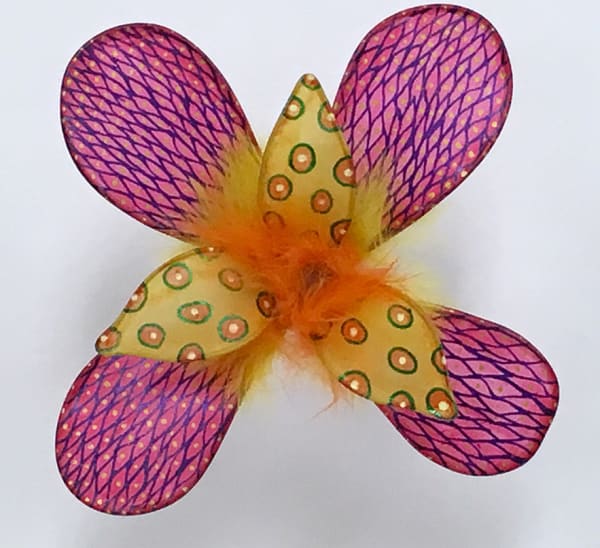 Jill Parisi, Fishnet Fire Flower, 2018