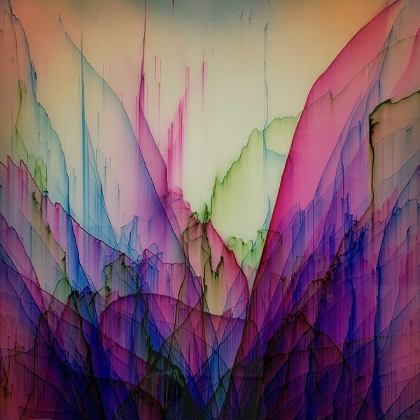 Shane McAdams Pen Blow, Purple Horizon, 2021 24 x 24 inches