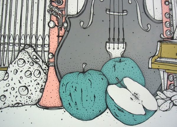 Musashino Academia Musicae Acrylic paint and Posca markers W10400 x H1600 mm 10.4m x 1.6m