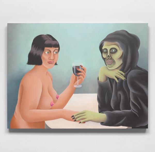 Joëlle Dubois, Let me finish my drink first (Homage to Nicole Eisenman), 2022