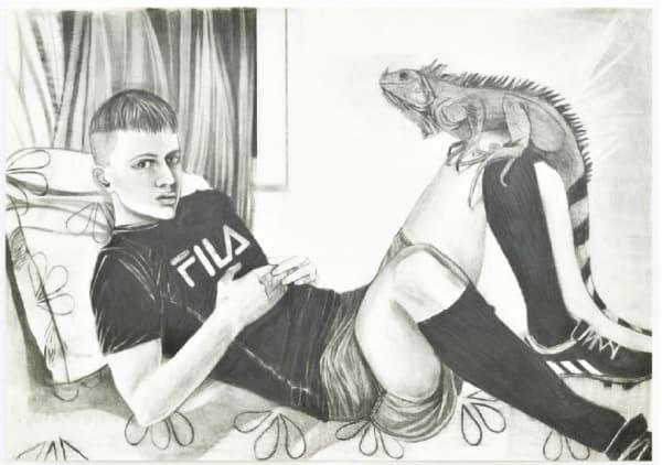 Marc Bauer, Untitled (Boy and lguana), 2018