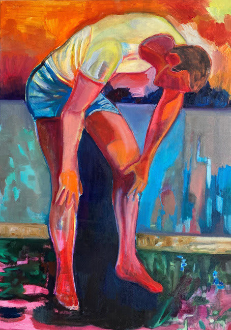 Marc Bauer, Second Wind, (standing) Orange, 2021