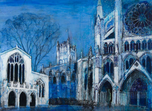 Ann Oram Westminster Abbey mixed media 70cm x 100cm