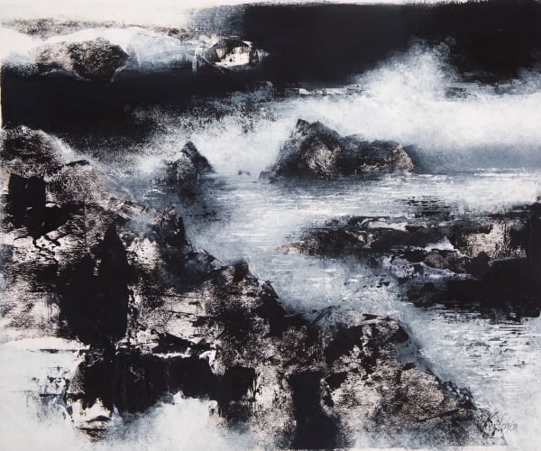 Kirstie Cohen Looking Towards Boreray, 2019 collage 45cm x 55cm