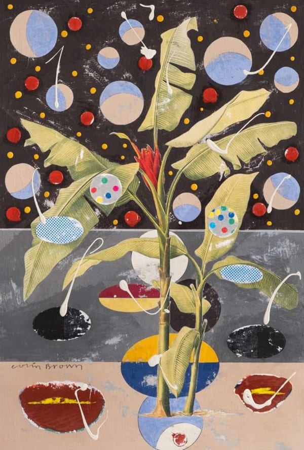 Colin Brown Scarlet Banana, 2020 mixed media 28cm x 19cm (58cm x 47cm framed)
