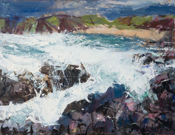 Allan MacDonald Mangersta unfurled oil on canvas 45cm x 60cm