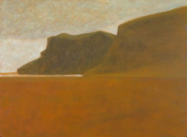 Jane MacNeill Talisker Bay, pale sky, 2022 oil on board 44cm x 60cm (48cm x 64cm framed)