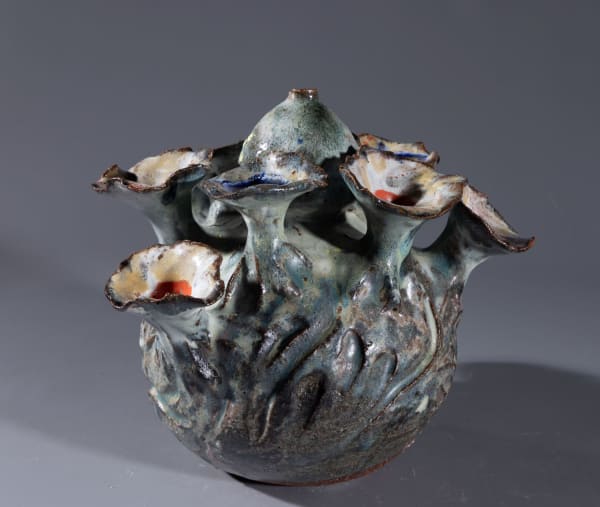 Lotte Glob Flower of the Sea 2, 2023 woodfired ceramic 26cm (h) x 30cm x 30cm